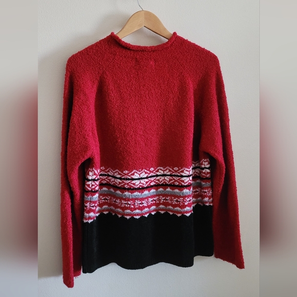 Vintage Studio Works Christmas Fair Isle Boucle Sweater, Women's XL, Red - Picture 5 of 7